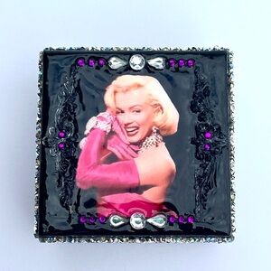 Elegant Black and Pink Jewelry Box with Marilyn Monroe.